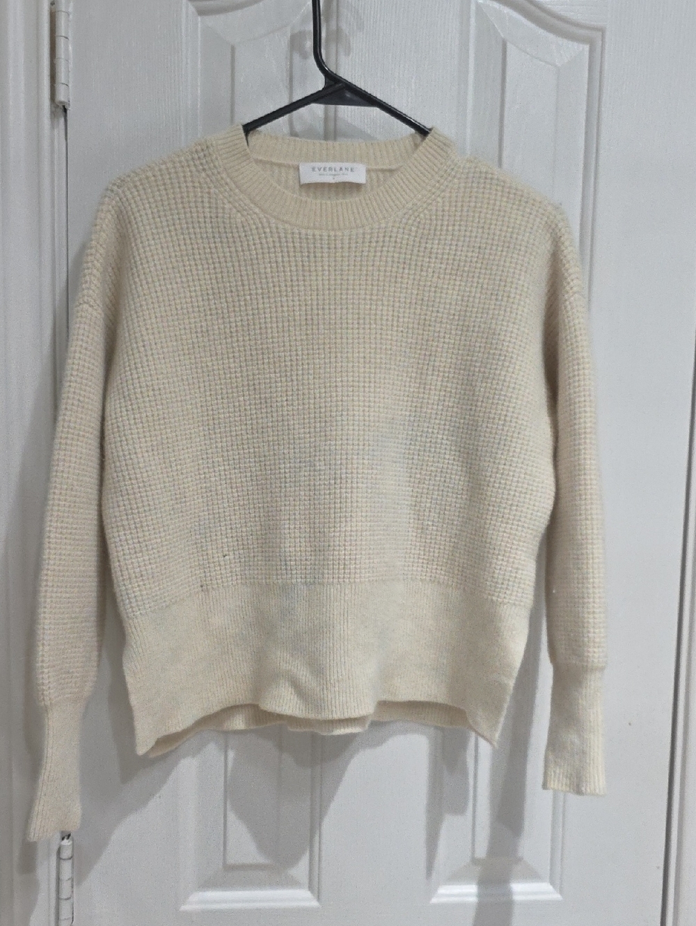 Everlane Cream Waffle Knit Sweater Size S